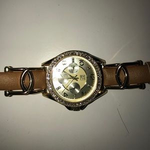 New York and Company Gold Leather Watch